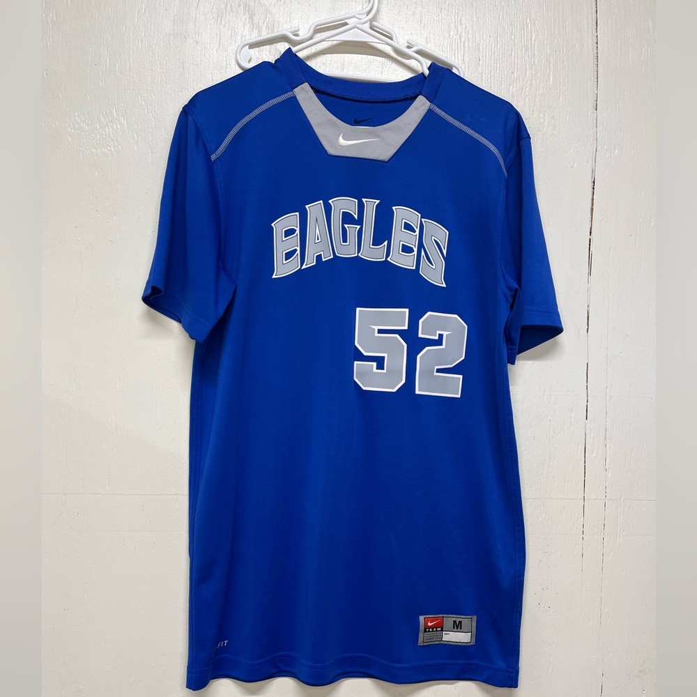 Eagles 52 Tee Nike Royal Blue and Light Gray Sports Jersey Tee